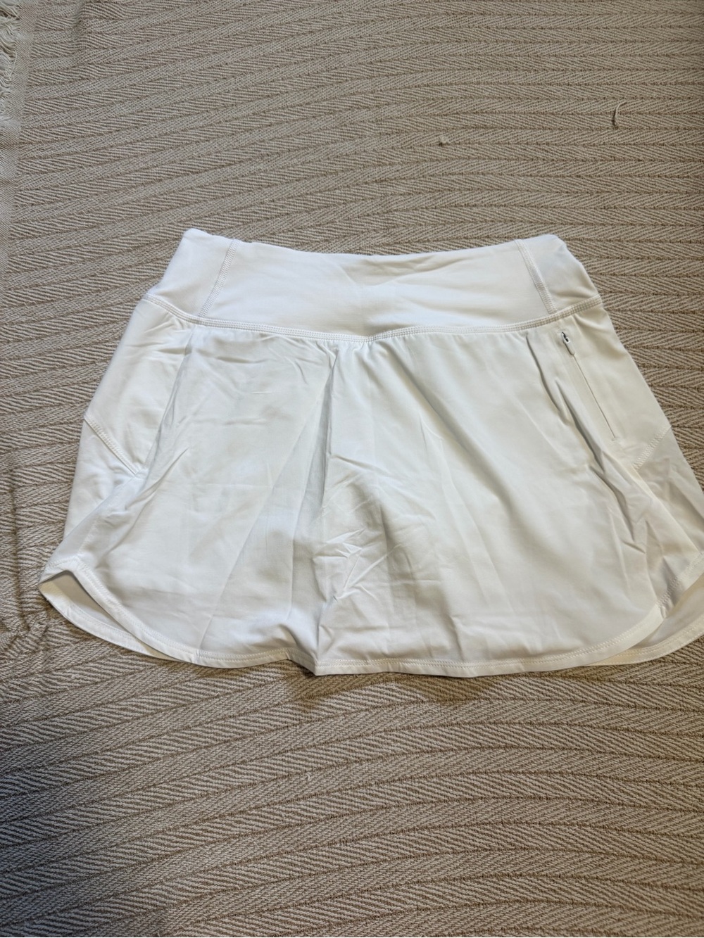 Outdoor Voices White Women's Athletic Skort with Zip Pocket